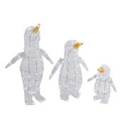 Holiday Living Penguins White LED Light Cool White Set of 3 12-in, 20-in, 24-in