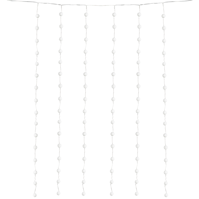 Holiday Living 96-Count Warm White LED Light Curtain Snowball 39.3-in