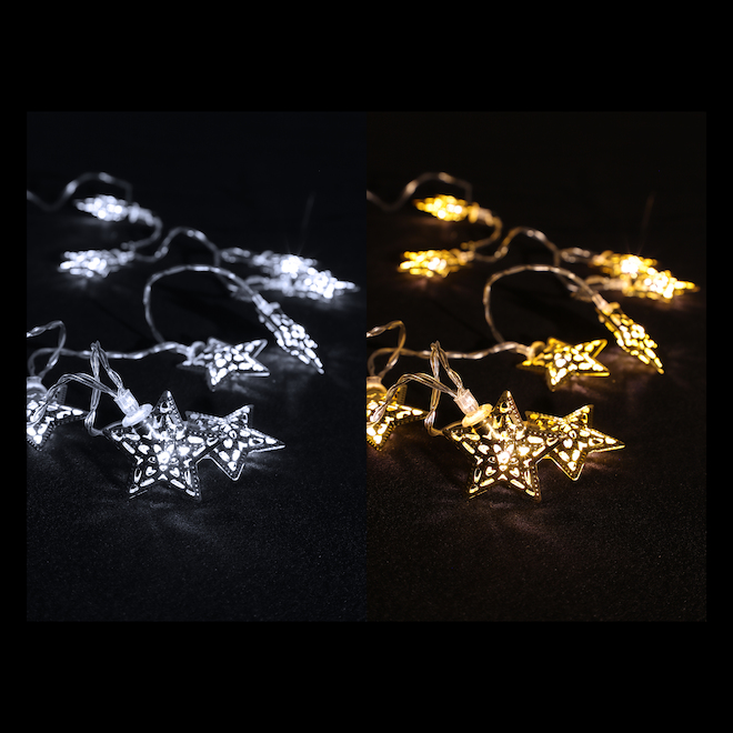 Holiday Living 10-LED 12-in Warm White Light Set Stars