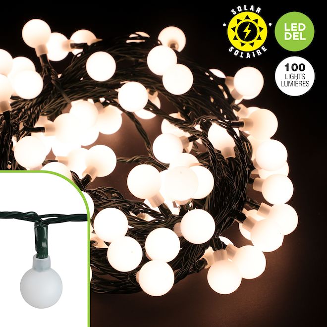 Jeu de 100 lumières solaires DEL blanc chaud Danson Decor 35,75 pi