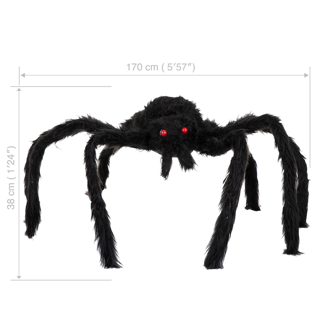 CELEBRATIONS BY L&CO Polyfoam Black Furry Spider - 3.54-in
