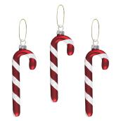 Célébrations BY Landon & Co. Candy Cane Glass Ornaments - Pack of 3