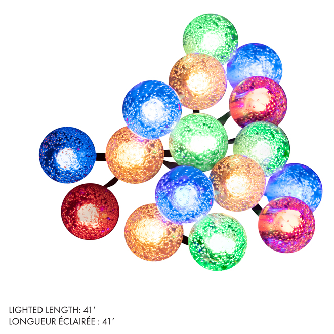 Jeu de lumières boules de crystal Celebrations by L&CO à 10 fonctions, 180 DEL multicolores