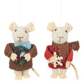 Ornements de souris blanches 6,3 po Celebrations by L&CO en feutre