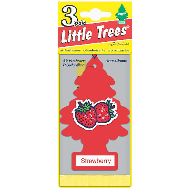 Little Trees Car Freshner - Strawberry Scent - Red - Pack of 3