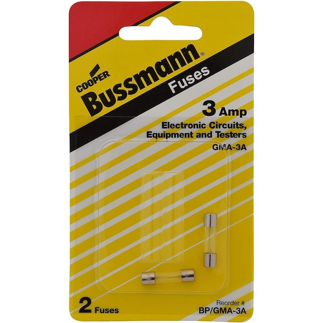 Cooper Bussmann 5 x 20mm 3-Amp North American Fast-Acting Ferrule Type Fuses (2-Pack)