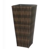 Karmin 24-in Brown and Black Wicker Planter