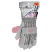 WomenWorx Leather Gloves - Medium - Pink/Grey/Green