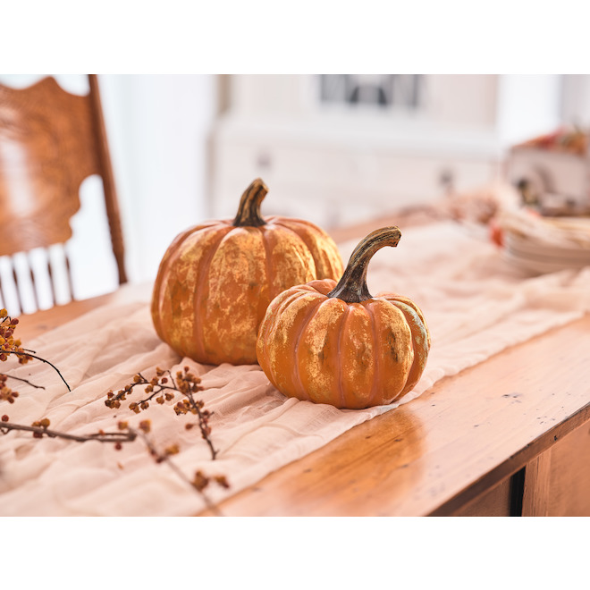 Holiday Living 6.3-in Decorative Pumpkin Orange