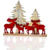 Infinity Lighted Red Moose and Tree Tabletop Decoration