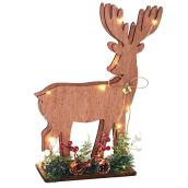 Figurine de renne en bois Holiday Living de 17,72 po avec DEL