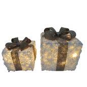 Holiday Living 2-Pack Freestanding Giftbox Decoration with LED
