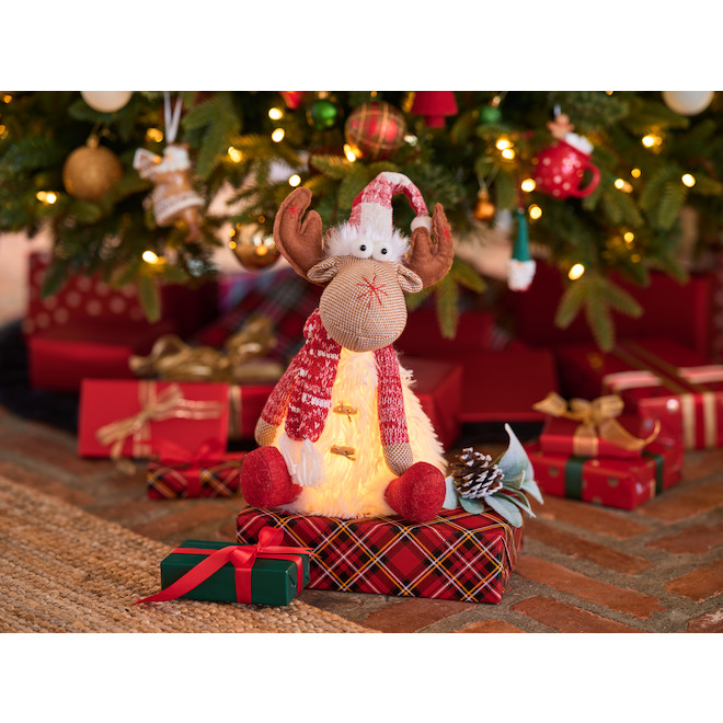 Holiday Living 17.72-in Brown Fabric Reindeer Figurine