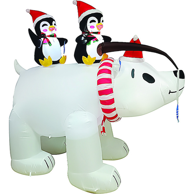 Holiday Living Penguin and Bear Inflatable 67.75-in