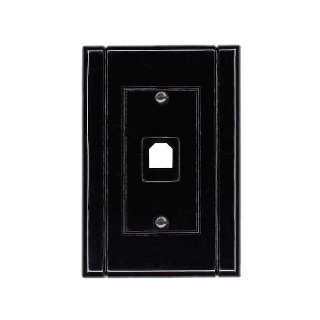 Plaque murale noire simple Atron pour téléphone standard carrée (1/pqt)