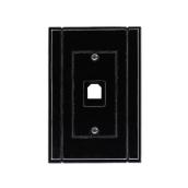 Atron 1-Gang 1-Pack Cable Access Black Square Standard Wall Plate