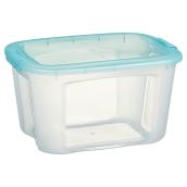 Bac de rangement à loquets, 37,9 l , bleu transparent