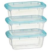Bacs de rangement, loquets, 5,2 l , bleu transparent, pqt/ 3
