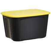 Storage Bin with Locking Lid - 68.1 L - Black and Yellow
