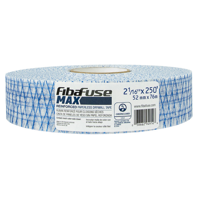 FibaFuse MAX Paperless Reinforced Drywall Tape - 2 1/16-in x 250-ft