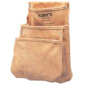 Kuny's 3-Pocket Tan Split Leather Tool Pouch