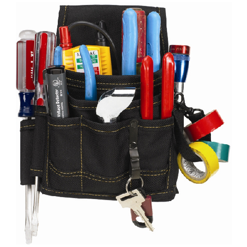 Kuny's 7 33/64-in x 10 9/32-in x 2 33/64-in Black Polyester Electrician's Half Apron