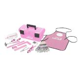 Build and Grow Toy Toolbox Kit for Kids - 16 Pieces - Pink