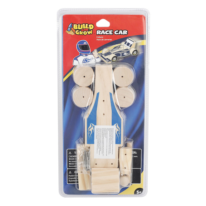 Build and Grow Kid's Wooden Race Car Building Kit