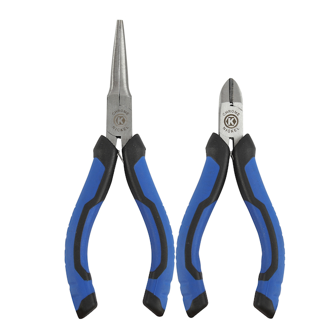 Kobalt 5.5-in Mini Plier Set with Long-Nose and Diagonal Pliers - Steel and Plastic - Pack of 2