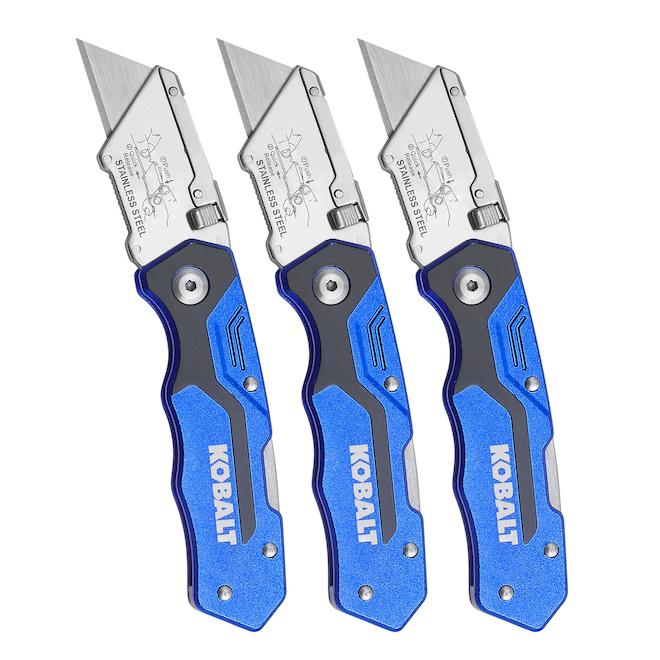 Kobalt Lockback Knife Set - Pack of 3 Blue