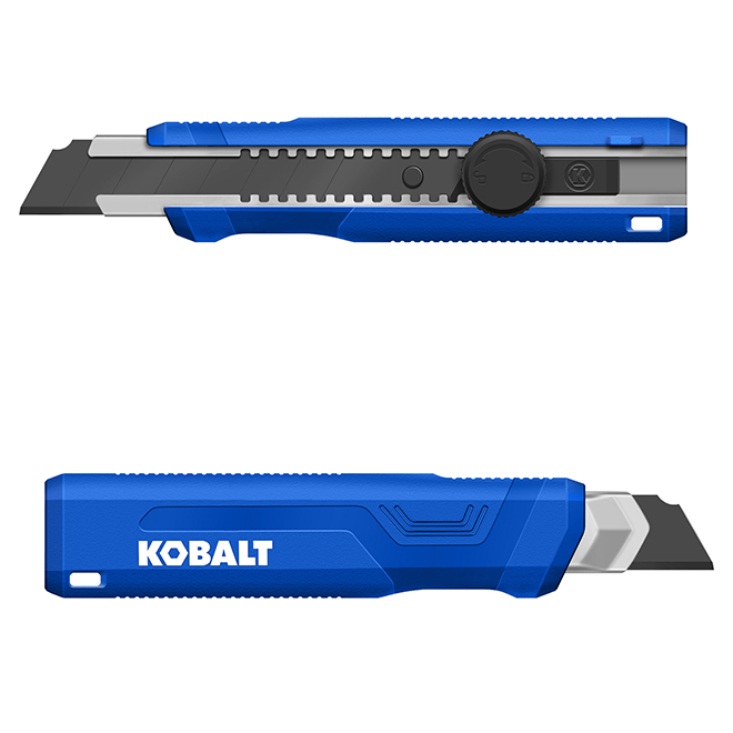 Couteau utilitaire de 18 mm à lame sécable par Kobalt, acier/plastique, bleu