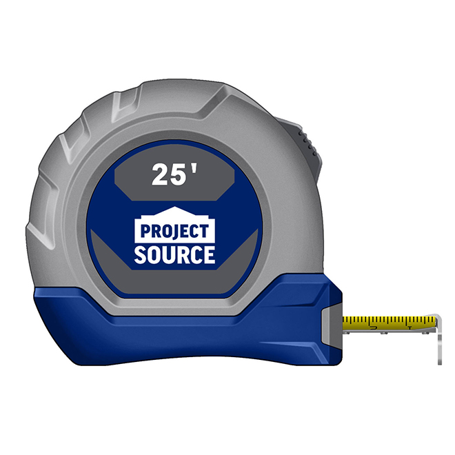 Project Source 25-ft long Imperial and Metric Tape Measure