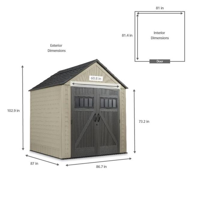Rubbermaid Roughneck 7 x 7-ft Tan and Brown Resin Garden Shed