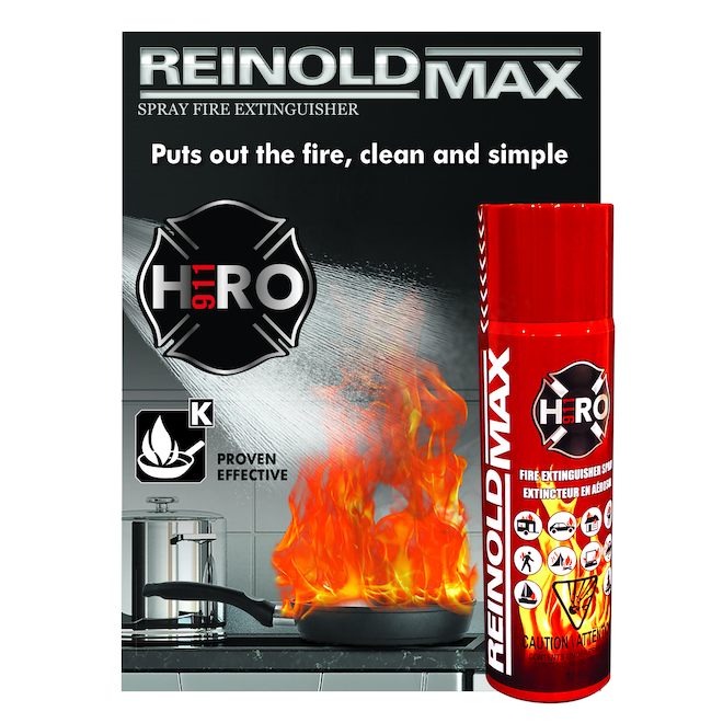 ReinoldMax Reusable Fire Extinguisher Spray - 500-ml - Aluminum - Red