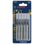 Bosch T-Shank Clean Cutting Jigsaw Blades for Wood - 3 1/4-in L x 3/64-in T - 20-TPI - High-Carbon Steel - 5 Per Pack