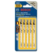 Bosch U-Shank Jigsaw Blades - 6 TPI - High-Carbon Steel - 5 Per Pack - 3 5/8 in L