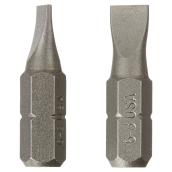 Vermont American Extra Hard Slotted Screwdriver Bits - Steel - 1/4-in Hex Shank - #6-8 1-in - Pack of 2