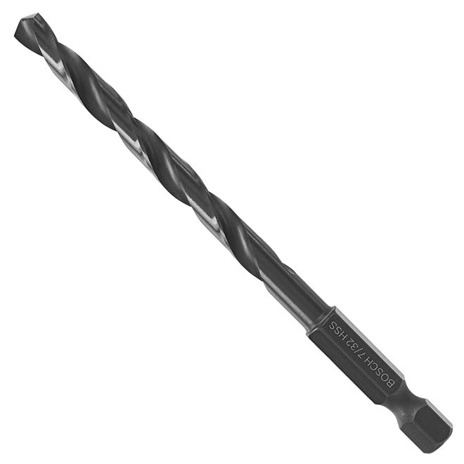 Bosch Impact Drill Bit - 7/32-in dia x 3 3/4-in L - 1/4-in Hex Shank - High-Speed Steel - Black Oxide