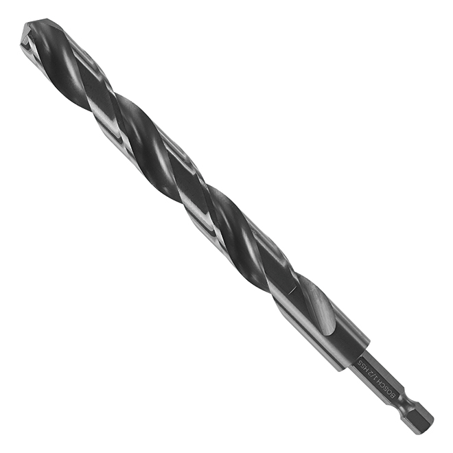 Bosch Impact Drill Bit - 1/2-in Dia x 6-in L - 135° Split Point - Hex Shank - Black Oxide-Coated