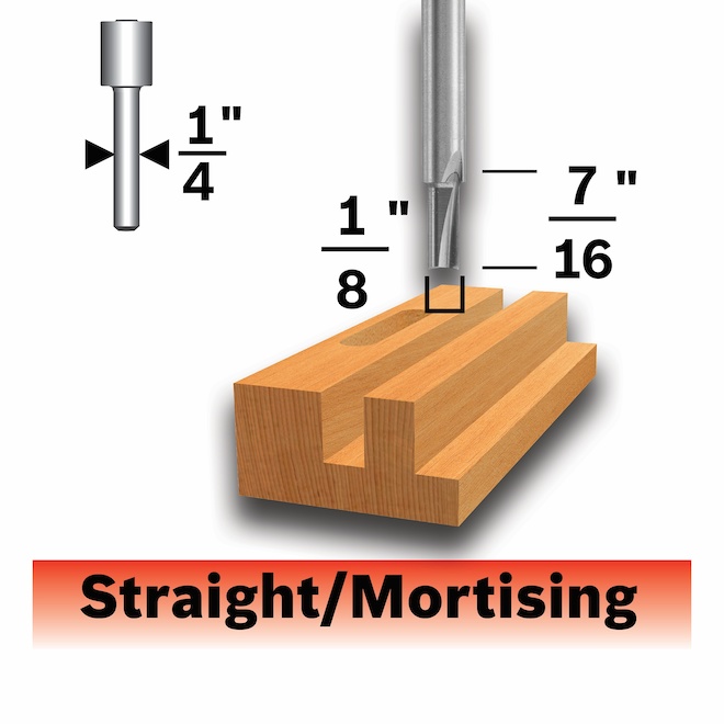 Bosch 1/8-in x 1/2-in Solid Carbide 2-Flute Straight Bit