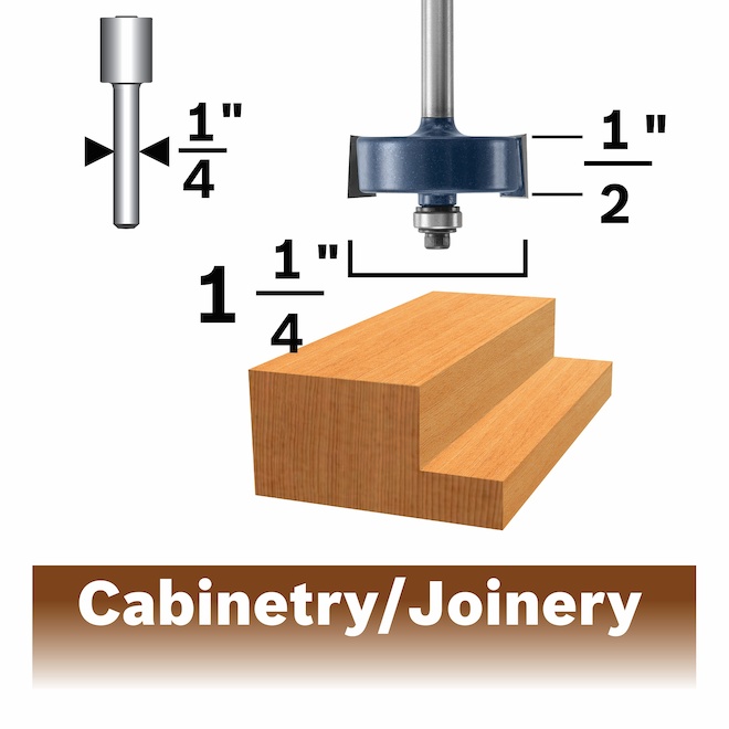 Bosch 3/8-in x 1/2-in Carbide-Tipped Rabbeting Bit