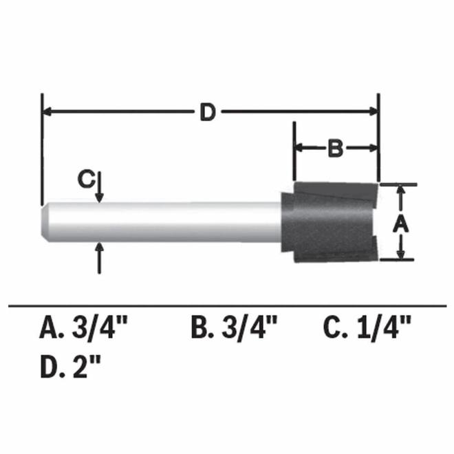 Bosch Mèche à mortaiser à charnière à pointe au carbure de 3/4 po x 3/4 po