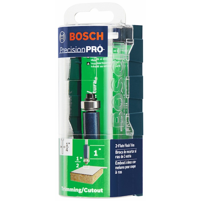 Bosch 1 2 in x 1 in Carbide Tipped 2 Flute Flush Trim Bit 85266MC