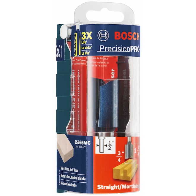 Bosch Mèche droite à 2 cannelures en carbure de 3/4 po x 1 1/4 po