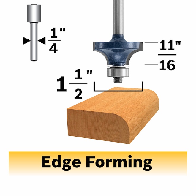 Bosch 1/2-in x 11/16-in Carbide-Tipped Roundover Bit