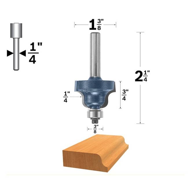 Bosch Mèche à doucine romaine à pointe au carbure de 1/4 po x 3/4 po