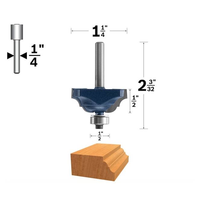 Bosch 1 1/4-in x 1/2-in Carbide-Tipped Classical Bit