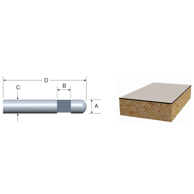 Bosch 1/4-in x 1/4-in Solid Carbide 1-Flute Flush Trim Bit