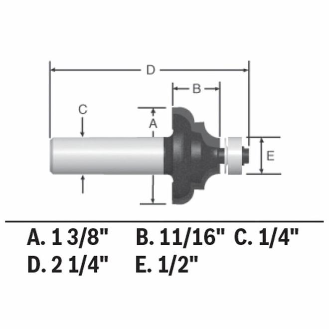 Bosch Mèche à gorge et perle à pointe au carbure de 1 3/8 po x 11/16 po