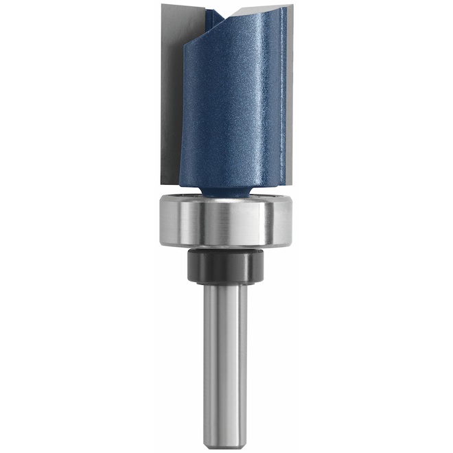 Straight router bit with deals top bearing